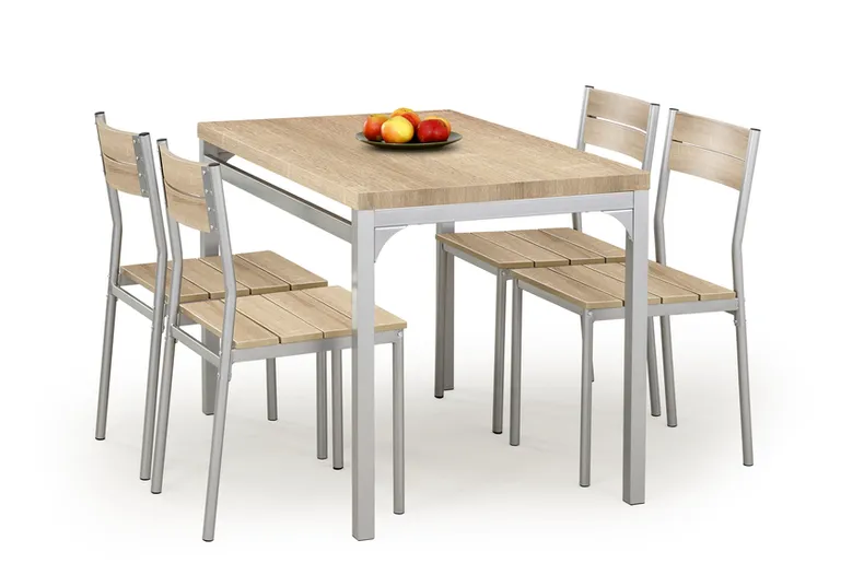 Столовый комплект HALMAR MALCOLM стол + 4 стула 110x70 см, дуб сонома фото №1