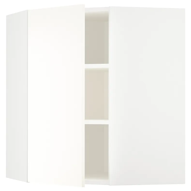 IKEA METOD МЕТОД, кутова навісна шафа з полицями, білий / ВАЛЛЬСТЕНА білий, 68x80 см 295.072.87 фото №1