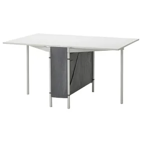 IKEA KALLHÄLL КАЛЛЬХЕЛЛЬ, складний стіл з місцем д / зберігання, білий / світло-сірий, 33 / 89 / 145x98 см 005.112.23 фото