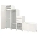 IKEA PLATSA ПЛАТСА, гардероб, 6дверцят+3шухляди, білий/САННІДАЛЬ білий, 300x57x231 см 694.878.57 фото thumb №1