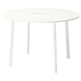 IKEA MITTZON МИТТЗОН, конференц-стол, круглый/белый, 120x75 см 695.304.41 фото