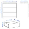 IKEA MALM МАЛЬМ, комод із 3 шухлядами, білий глянець, 80x78 см 704.240.53 фото thumb №2