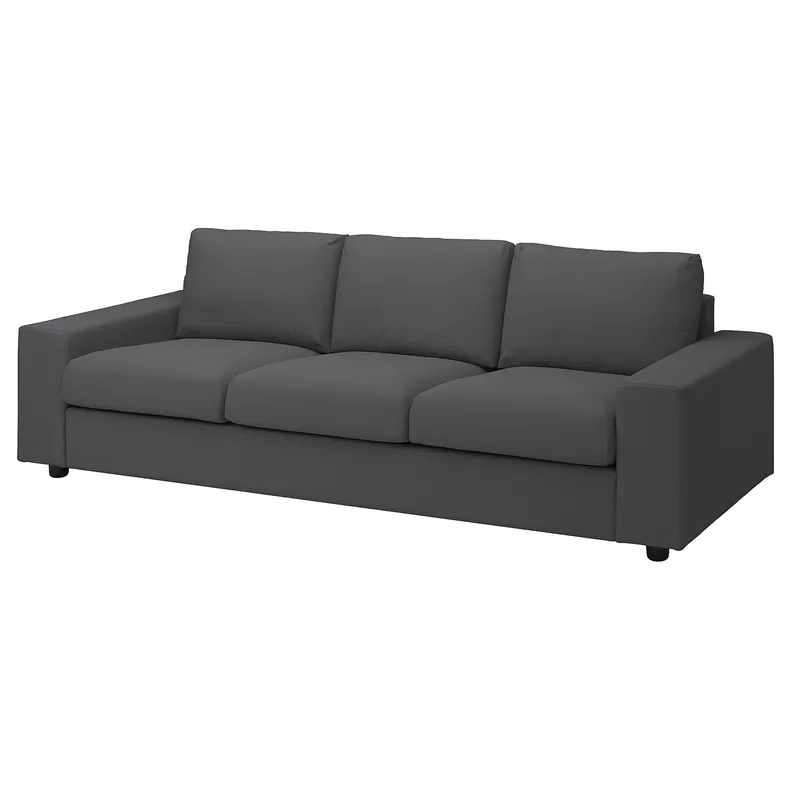 IKEA VIMLE ВІМЛЕ, чохол для 3-місного дивана, з широкими підлокітниками / ХАЛЛАРП сірий 394.012.28 фото №2