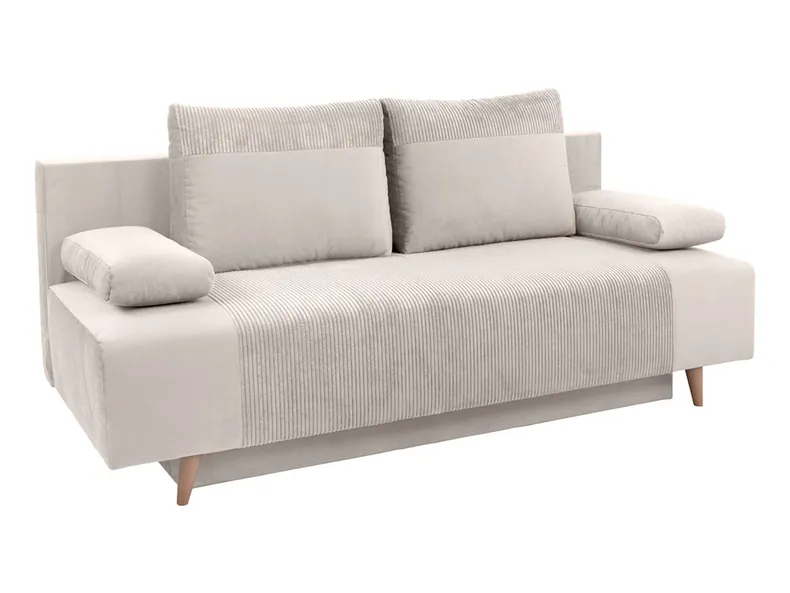 BRW Трехместный диван Leon с велюровым коробом бежевого цвета, Poso 100 Ecru/Paros 1 Beige SO3-LEON-LX_3DL-G2_BACF62 фото №2