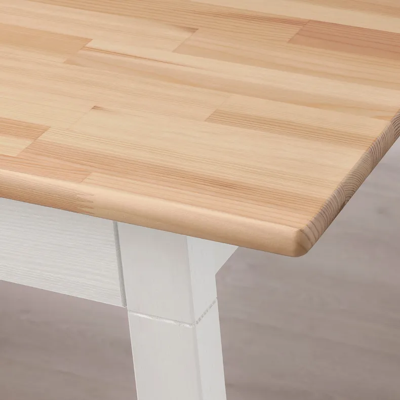 IKEA PINNTORP ПІННТОРП, стіл, світло-коричнева морилка / біла морилка, 125x75 см 305.294.67 фото №2