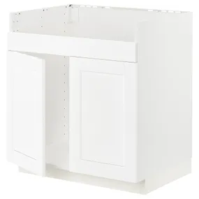 IKEA METOD МЕТОД, шкаф д / двойной мойки ХАВСЕН, белый Энкёпинг / белая имитация дерева, 80x60 см 794.733.79 фото