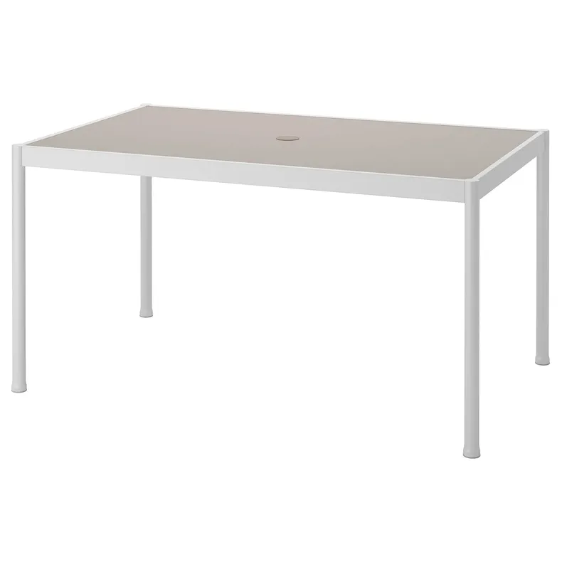 IKEA SEGERÖN СЕГЕРЕН, стіл, для вулиці, білий / бежевий, 91x147 см 905.108.13 фото №1