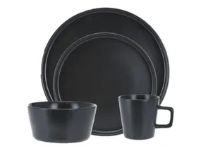 BRW керамический столовый набор из 16 предметов черный 094480 фото