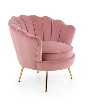 М'яке крісло HALMAR AMORINITO світло-рожевий/золотий фото