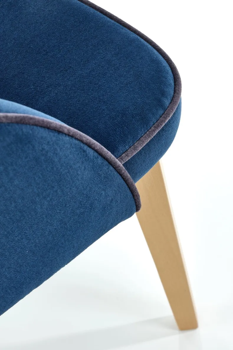 Кухонний стілець HALMAR Marino дуб медовий, темно-синій MONOLITH 77 (1шт=1шт) фото №5