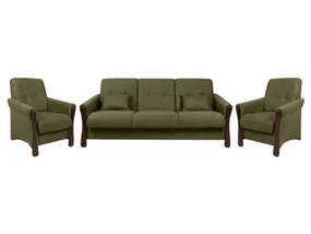 BRW Flora, диван + 2 крісла, Monoli 38 Зелений/горіх ZE-FLORA-3K_ES_ES-G3_B94A03 фото