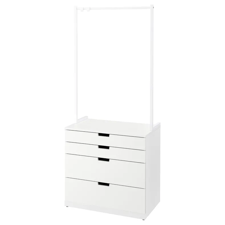 IKEA NORDLI НОРДЛИ, комод с 4 ящиками, белый, 80x192 см 893.368.72 фото №1