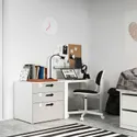 IKEA SMÅSTAD СМОСТАД / PLATSA ПЛАТСА, комод с 3 ящиками, белый / серый, 60x57x63 см 193.875.63 фото thumb №3