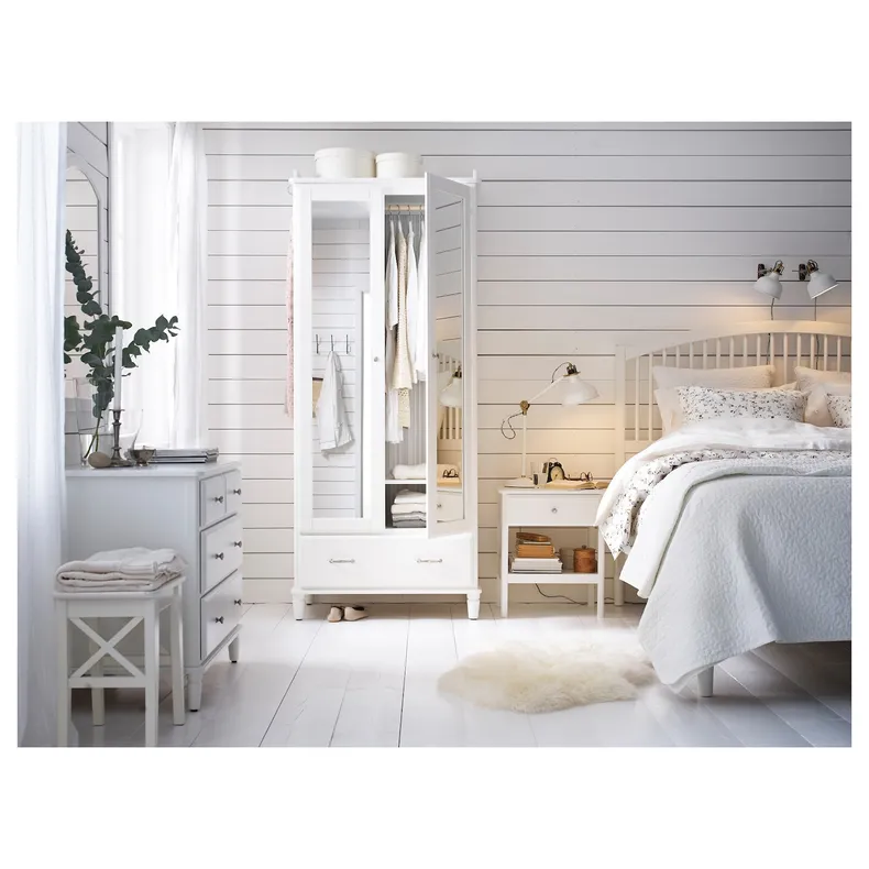 IKEA TYSSEDAL ТІССЕДАЛЬ, гардероб, білий / дзеркальне скло, 88x58x208 см 002.981.28 фото №7