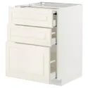 IKEA METOD МЕТОД / MAXIMERA МАКСИМЕРА, напольный шкаф с выдвиж панелью / 3ящ, белый / бодбинские сливки, 60x60 см 494.334.36 фото thumb №1