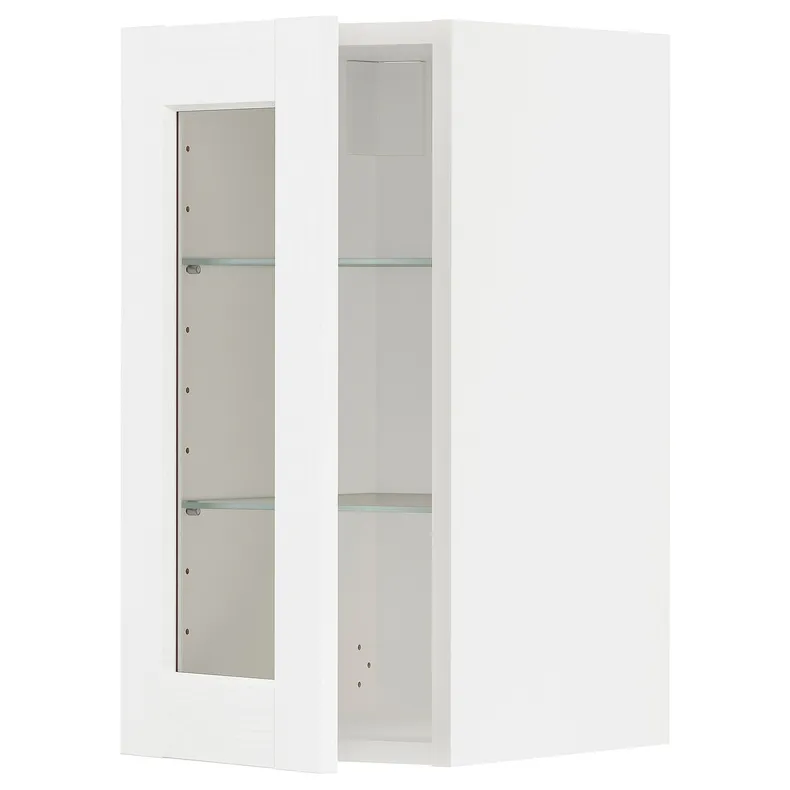 IKEA METOD МЕТОД, навісна шафа,полиці / скляні дверцята, білий Енкопінг / білий імітація дерева, 30x60 см 694.735.01 фото №1