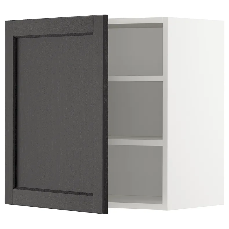 IKEA METOD МЕТОД, навесной шкаф с полками, белый / Лерхиттан с черными пятнами, 60x60 см 194.640.28 фото №1