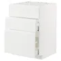 IKEA METOD МЕТОД / MAXIMERA МАКСІМЕРА, підлог шафа д / плит / вб витяжк з шухл, білий / Voxtorp матовий білий, 60x60 см 394.776.52 фото