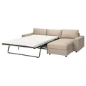 IKEA VIMLE ВИМЛЕ, 3-местный диван-кровать с козеткой, с широкими подлокотниками/Хилларед бежевый 095.621.28 фото thumb №1