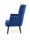 Мягкое кресло бархатное HALMAR DELGADO BLUVEL 86, темно синий фото thumb №2