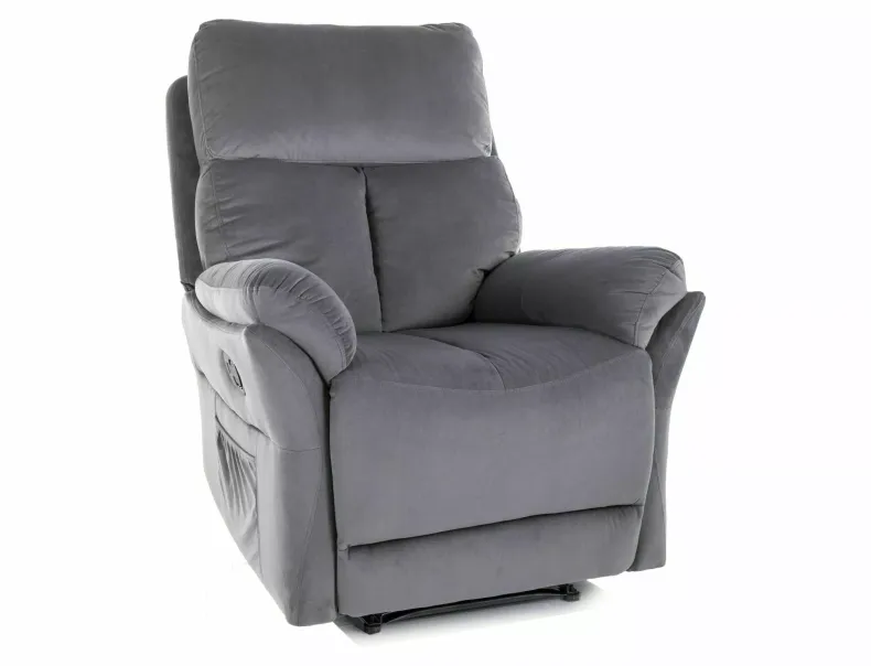Раскладное кресло бархатное SIGNAL HADES Velvet, Bluvel 14 - серый фото №1