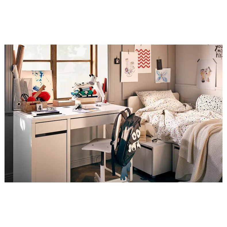 IKEA SLÄKT СЛЕКТ, каркас ліжка,3шухляди, білий, 90x200 см 893.860.70 фото №5