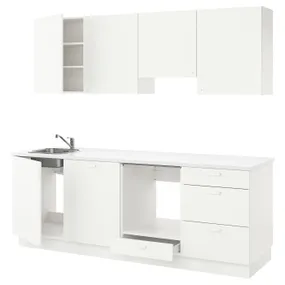 IKEA ENHET ЕНХЕТ, кухня, білий, 243x63.5x222 см 893.378.76 фото