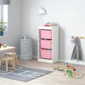 IKEA TROFAST ТРУФАСТ, комбинация д / хранения+контейнеры, белый / розовый, 46x30x94 см 893.359.76 фото thumb №2