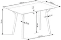 Стол кухонный HALMAR BALROG 140x80 см, каркас - черный, столешница - светло-серая фото thumb №17