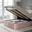 IKEA IDANÄS ІДАНЕС, ліжко з підіймальн механізм і оббив, Gunnared блідо-рожевий, 140x200 см 904.589.66 фото thumb №2