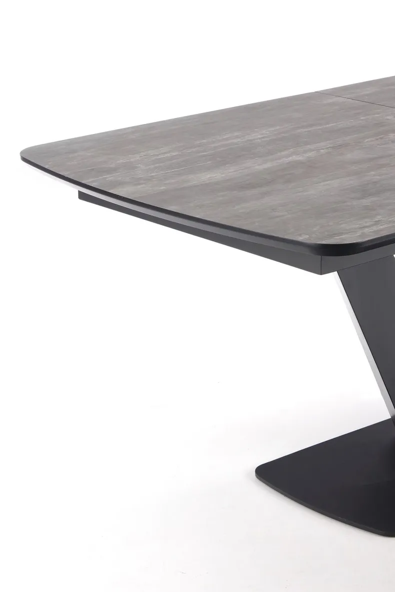 Обеденный стол раскладной HALMAR VINSTON 180-230x95 см, столешница - темно серая/черная, ножки - черные фото №8