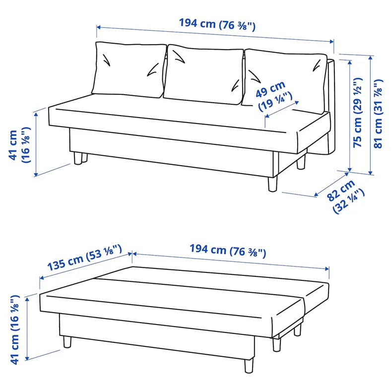 IKEA ÄLVDALEN ЕЛЬВДАЛЕН, 3-місний диван-ліжко, КНІСА сіро-бежевий 505.306.48 фото №8