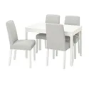 IKEA EKEDALEN ЭКЕДАЛЕН / BERGMUND БЕРГМУНД, стол и 4 стула, белый / светло-серый / белый, 120 / 180 см 394.082.15 фото thumb №1