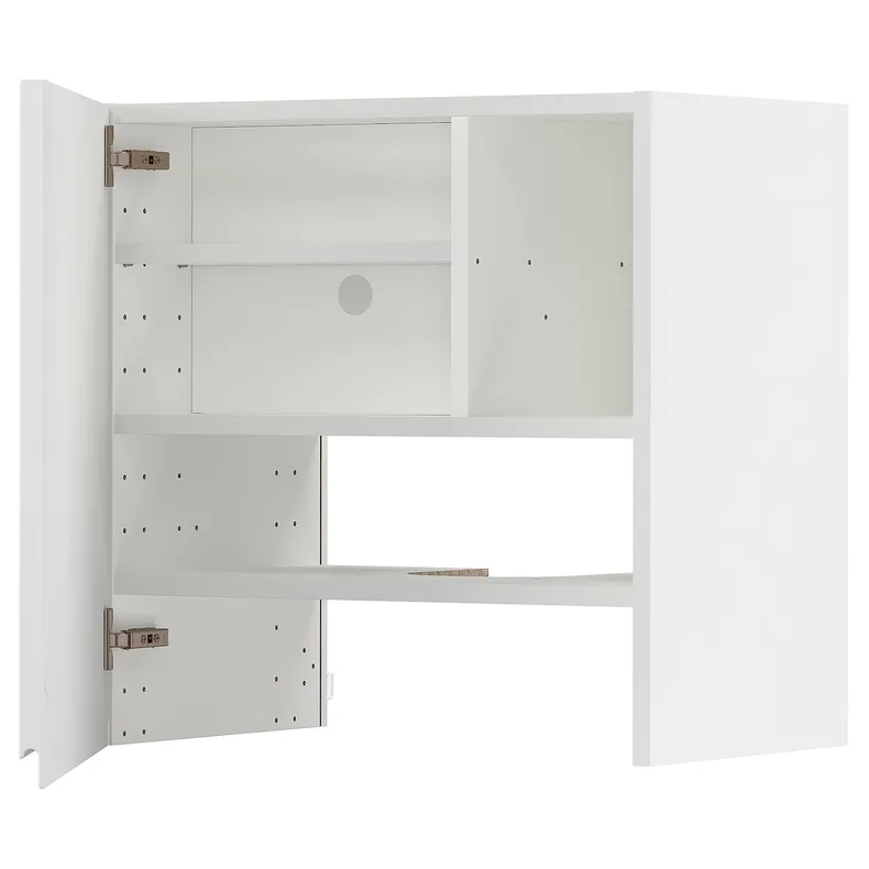 IKEA METOD МЕТОД, настінн шаф д / витяжки з полиц / дверц, білий / ВОКСТОРП глянцевий / білий, 60x60 см 395.053.39 фото №1