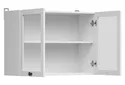 BRW Двухдверный верхний кухонный шкаф Junona Line 80 см с дисплеем белый, белый G2W/80/57-BI/BI фото thumb №3