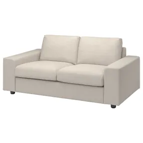 IKEA VIMLE ВИМЛЕ, 2-местный диван, с широкими подлокотниками / бежевый с пунцовым оттенком 694.005.43 фото