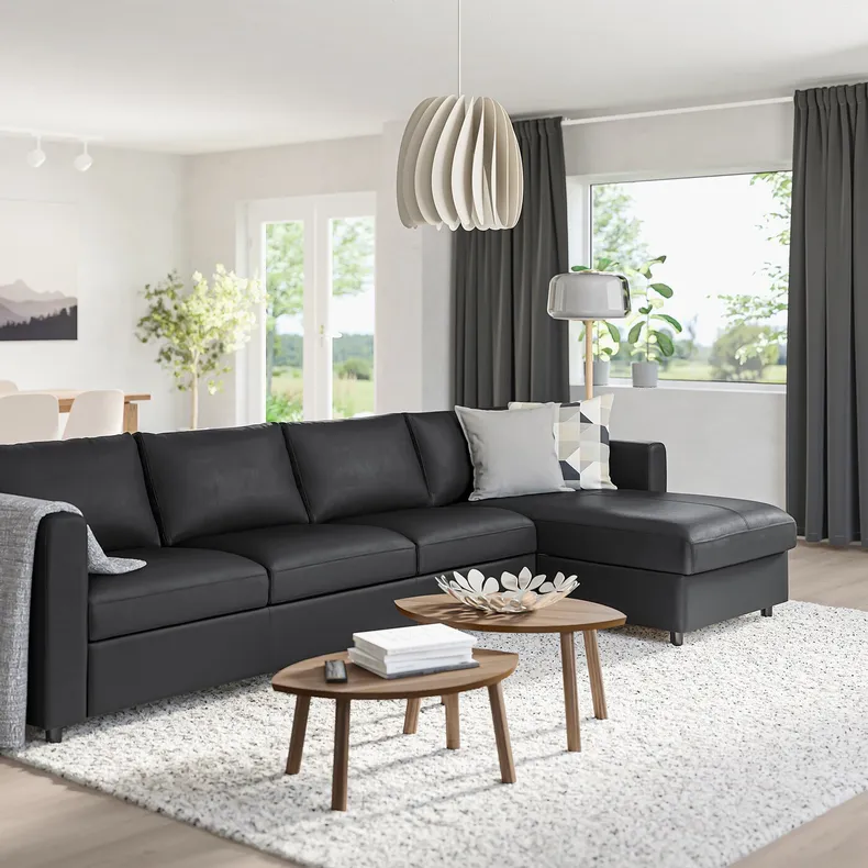 IKEA VIMLE ВІМЛЕ, 4-місний диван, з шезлонгом/Гранн/Бомстад чорний 093.067.08 фото №2