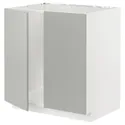 IKEA METOD МЕТОД, напольный шкаф для мойки+2 двери, белый / светло-серый, 80x60 см 995.390.01 фото thumb №1