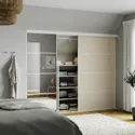 IKEA SKYTTA СКЮТТА / MEHAMN / AULI МЕХАМН / АУЛИ, дверь раздвижная, комбинация, белый 2стр / серо-бежевое зеркало, 251x205 см 795.759.24 фото thumb №2