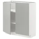 IKEA METOD МЕТОД, підлогова шафа з полицями / 2 дверцят, білий / Хавсторп світло-сірий, 80x37 см 395.387.97 фото thumb №1