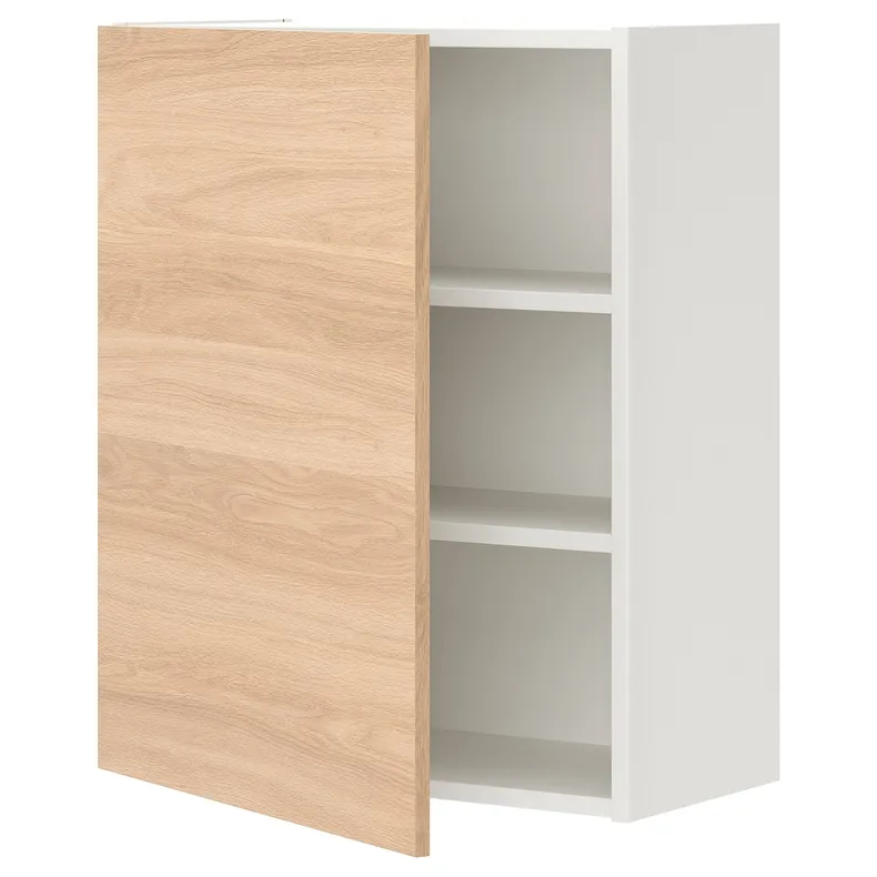 IKEA ENHET ЕНХЕТ, настінн шафа з 2 поличками/дверцят, білий/імітація. дуб, 60x32x75 см 793.209.80 фото №1