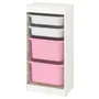 IKEA TROFAST ТРУФАСТ, комбинация д/хранения+контейнеры, белый/бело-розовый, 46x30x94 см 395.332.00 фото