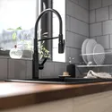 IKEA TOLLSJÖN ТОЛЛЬШЁН, смеситель кухонный с душем, черный полированный металл 203.416.92 фото thumb №5