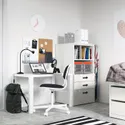 IKEA SMÅSTAD СМОСТАД / PLATSA ПЛАТСА, книжкова шафа, біло-сірий з 3 шухлядами, 60x57x123 см 093.878.13 фото thumb №3