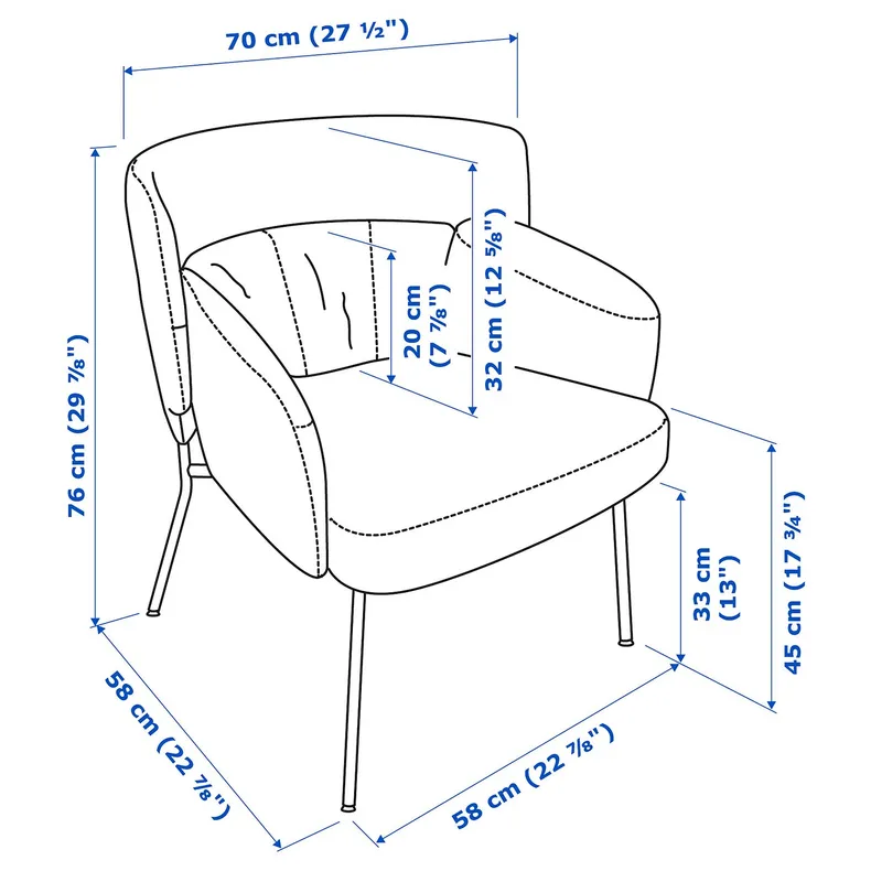 IKEA BINGSTA БИНГСТА, кресло, Виссл темно-серый / Кабуса темно-серый 204.460.95 фото №6