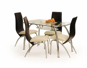 Стол обеденный прозрачный HALMAR CORWIN BIS, 125x75 см, хром фото