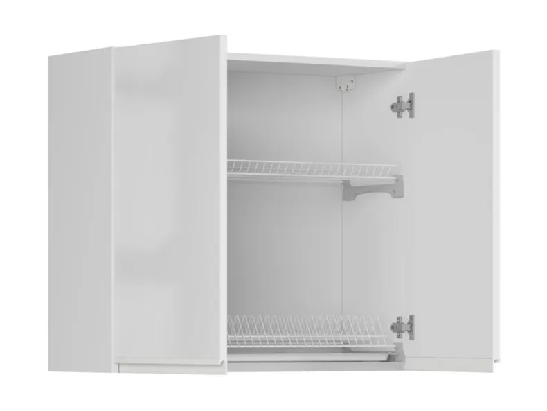 BRW Верхня шафа для кухні 80 см дводверна із зливним бачком білий глянець, альпійський білий/глянцевий білий FH_GC_80/72_L/P-BAL/BIP фото №3