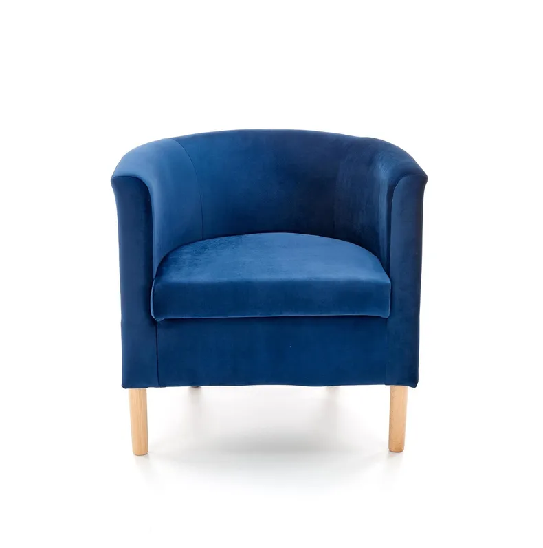 Кресло мягкое HALMAR CLUBBY 2 темно-синий/натуральный фото №10