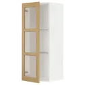 IKEA METOD МЕТОД, навісна шафа,полиці / скляні дверцята, білий / ФОРСБАККА дуб, 40x100 см 295.093.52 фото thumb №1