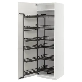 IKEA METOD МЕТОД, высокий шкаф с выдвижным модулем, белый / Вальстена белый, 60x60x200 см 395.073.95 фото